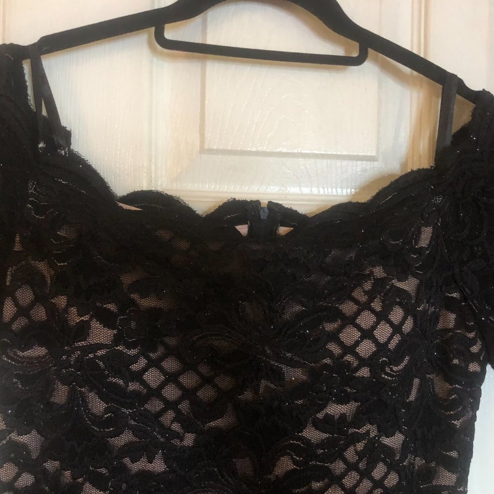 City Triangles black and nude lined lace bodice formal gown Size 11 - Picture 3 of 9